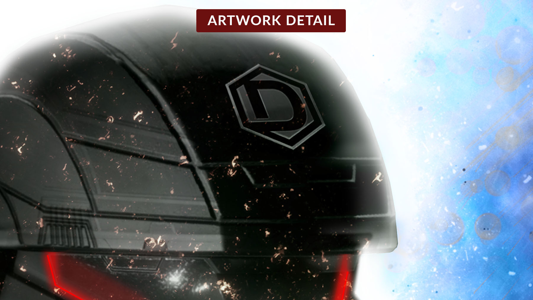 Detailed close-up of the ranger's helmet reveals the DomiForce emblem from the DomiForce Ranger (3rd Gen) NFT artwork