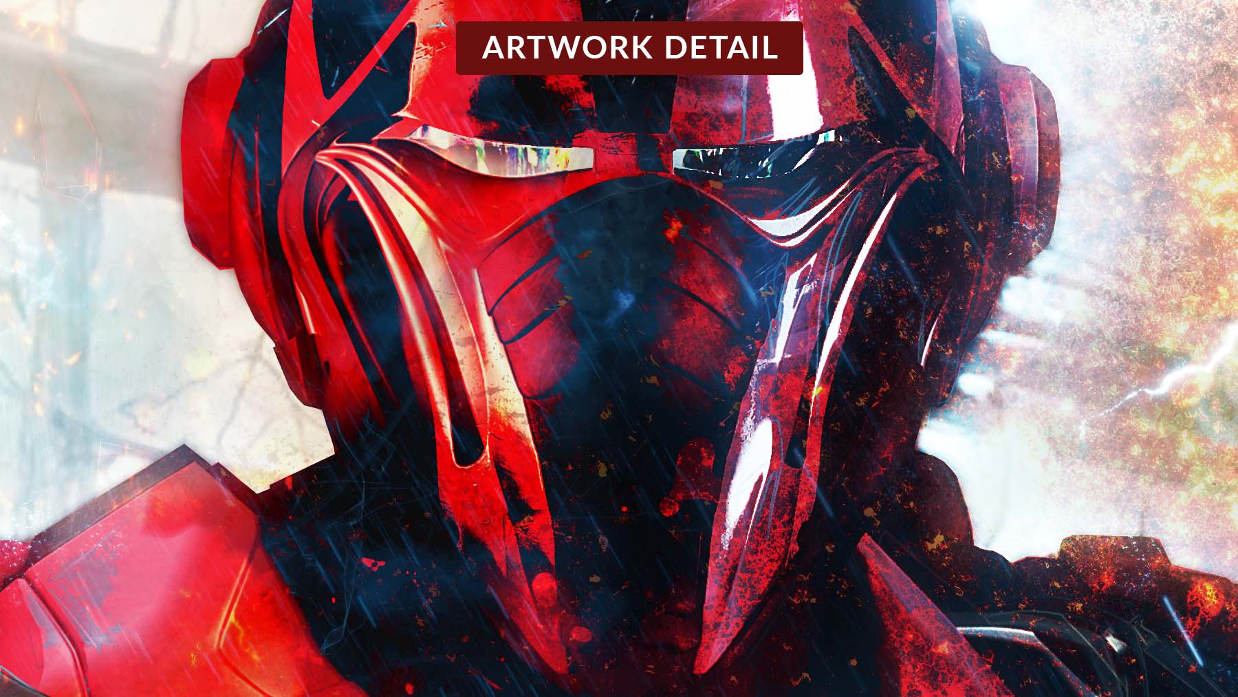 Detail from the helmet of The Lord Sentinel NFT collectible artwork